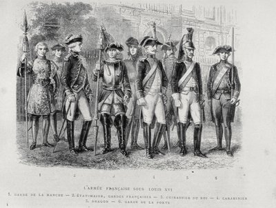 Uniforms of the French Army of Louis XVI by French School